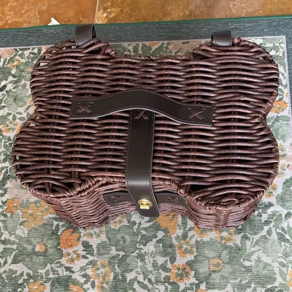 Both Brown Wicker Pet Dog Bone Baskets dog or cat supply storage bins - Picture 5 of 16